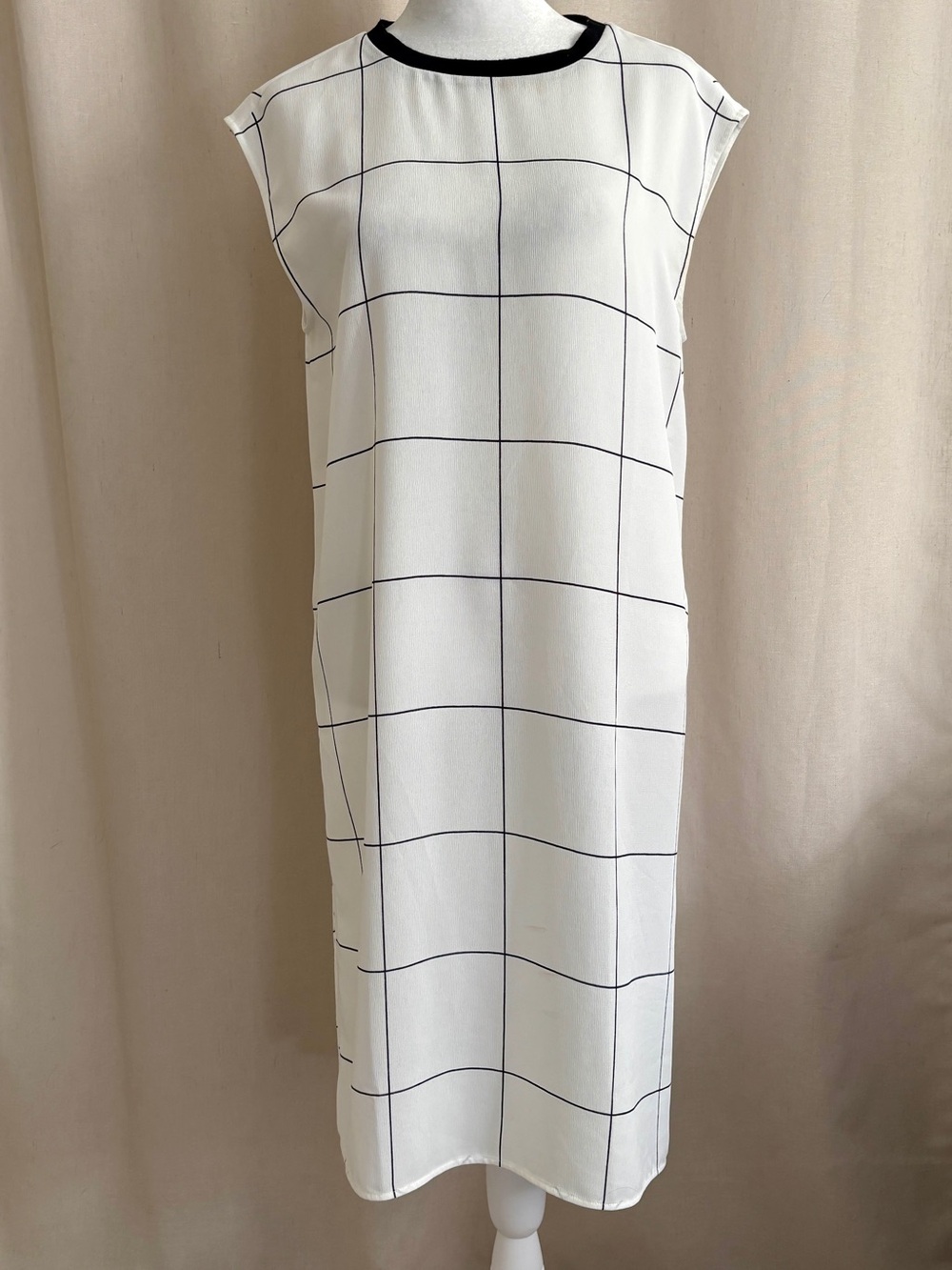 Tristan Windowpane Midi Dress — Size S